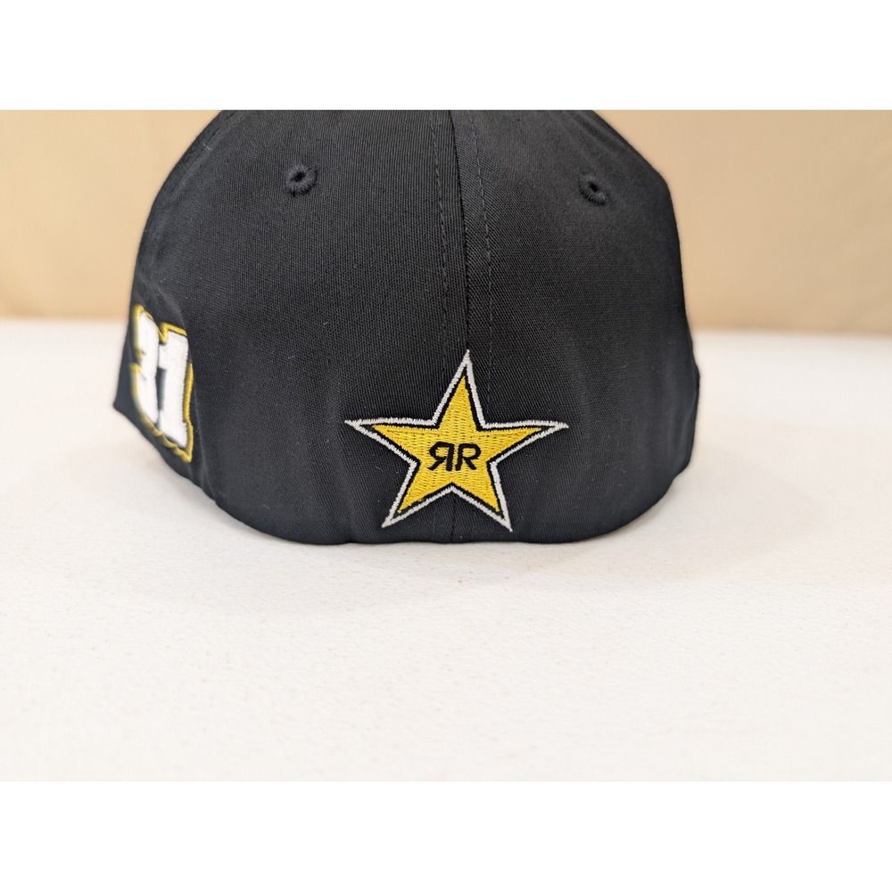 Rockstar Energy Drink Black Hat Flexfit Cap  #31 S/M‎ Kaulig Racing Justin Haley - Picture 2 of 6